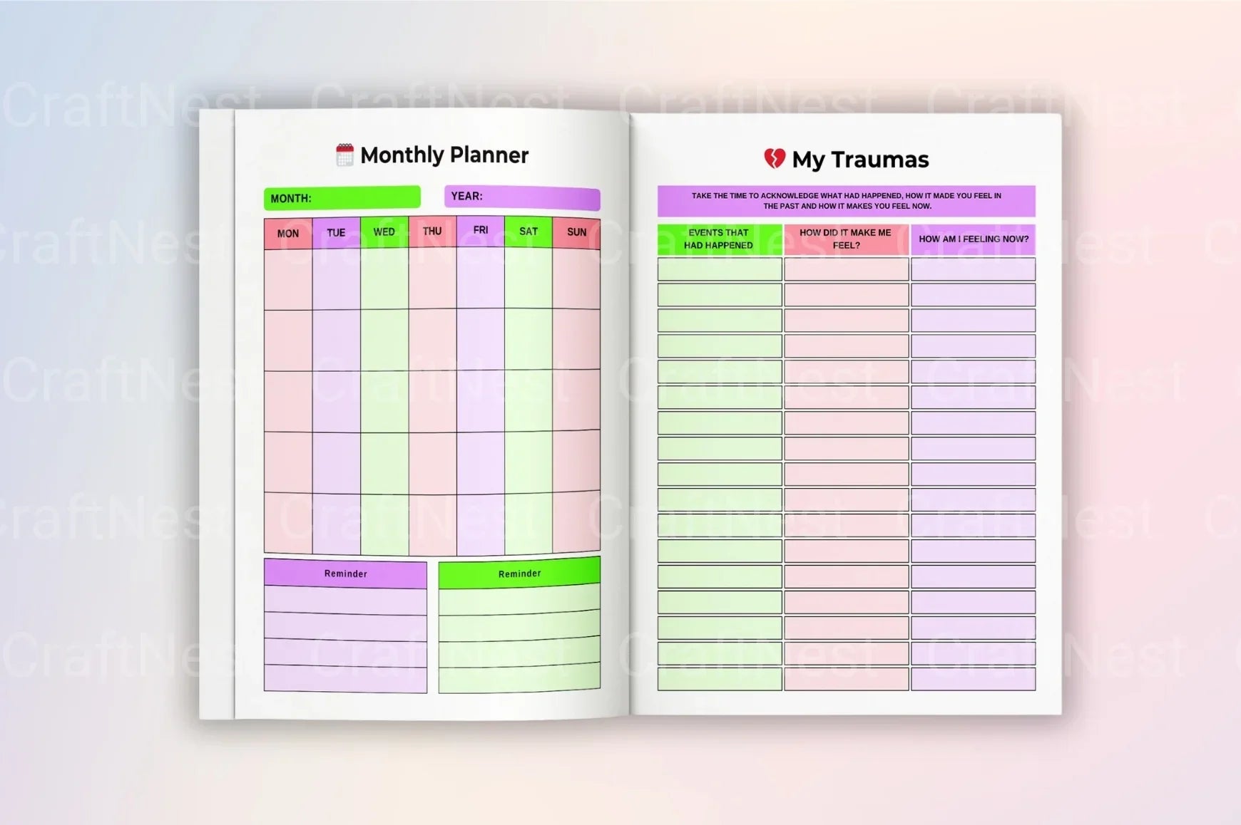 PTSD Trauma Processing Workbook - CraftNest - Digital Crafting and Art