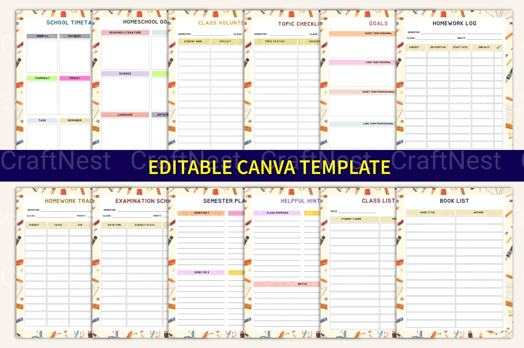 Student Organizer for Kids - CraftNest - Digital Crafting and Art