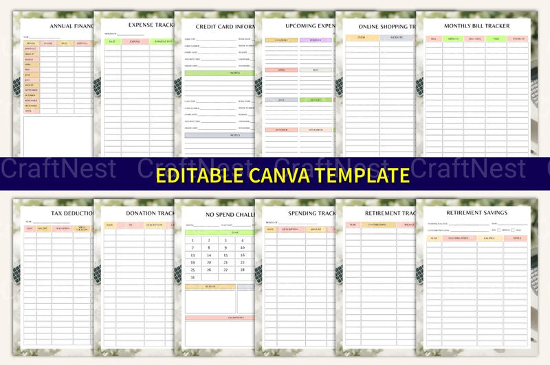 Savings Budget Organizer - CraftNest - Digital Crafting and Art