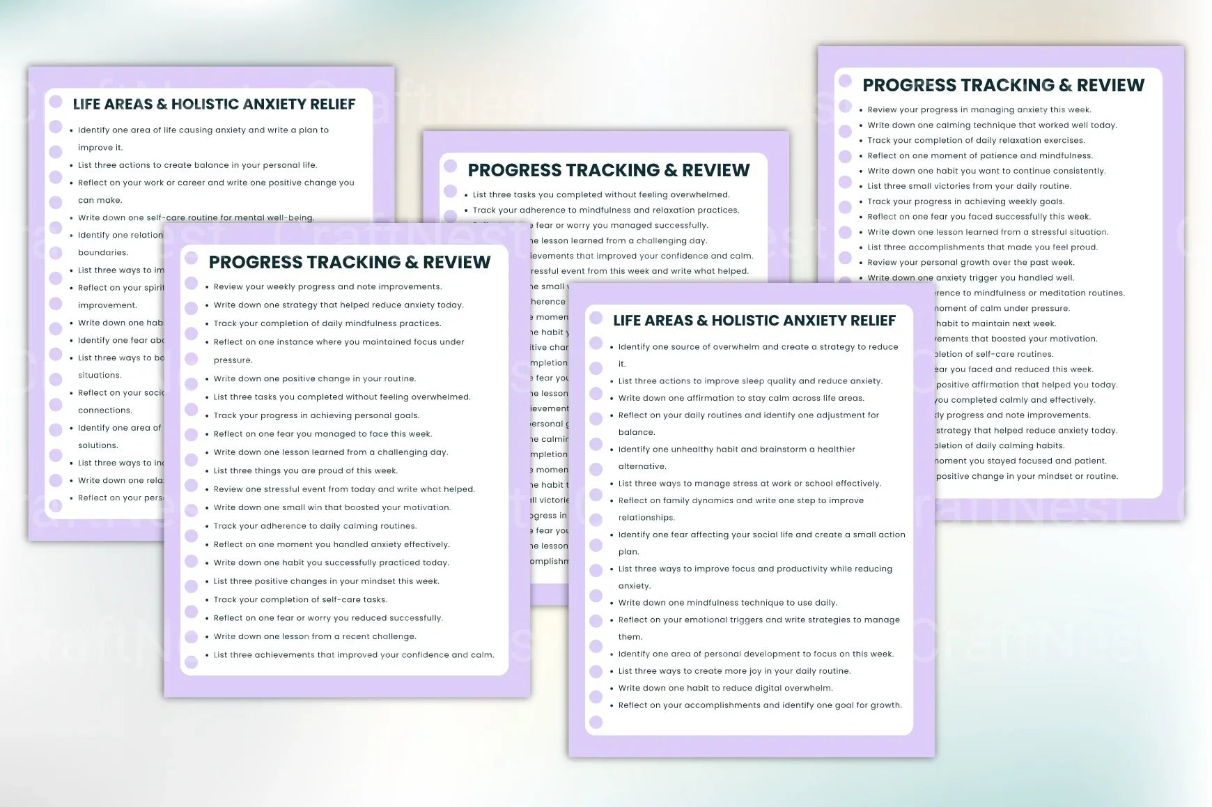 Anxiety Relief Prompts Book for Stress Reduction - CraftNest - Digital Crafting and Art