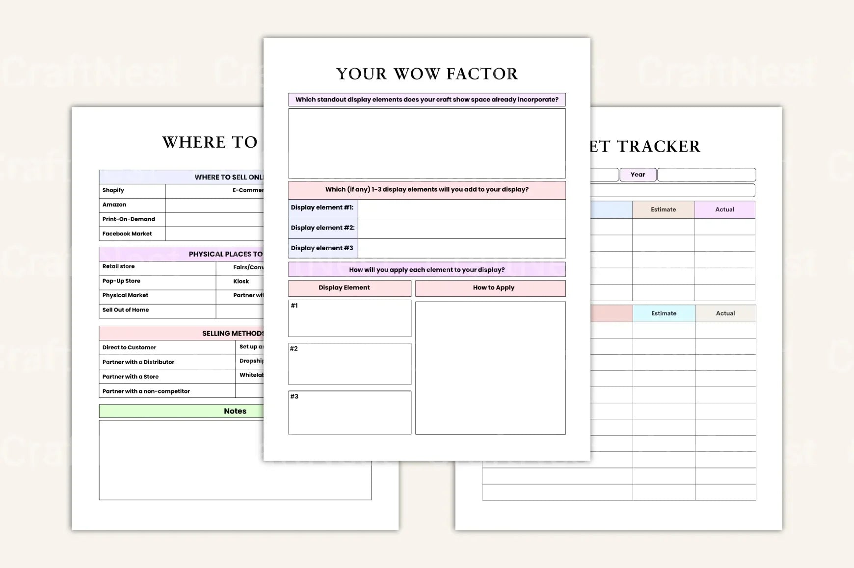 Craft Business Planner Guide - CraftNest - Digital Crafting and Art