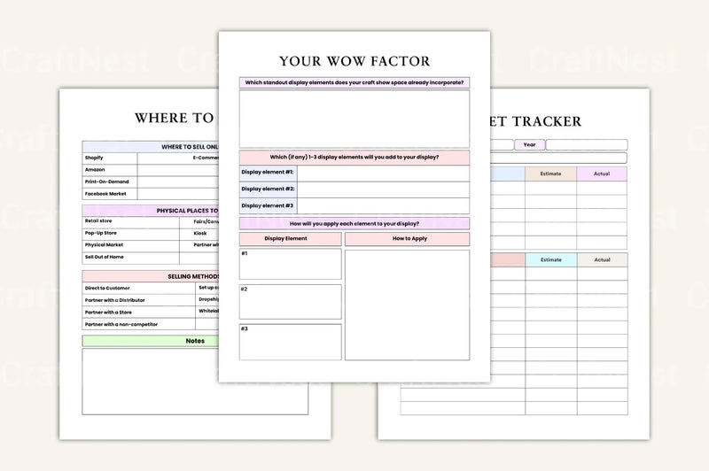 Craft Business Planner Guide - CraftNest - Digital Crafting and Art