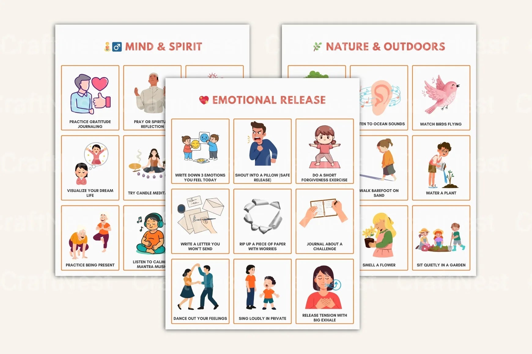 Self Care Bingo Cards for Wellness and Relaxation - CraftNest - Digital Crafting and Art