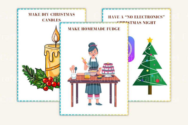 Christmas Advent Activity Cards for Kids - CraftNest - Digital Crafting and Art
