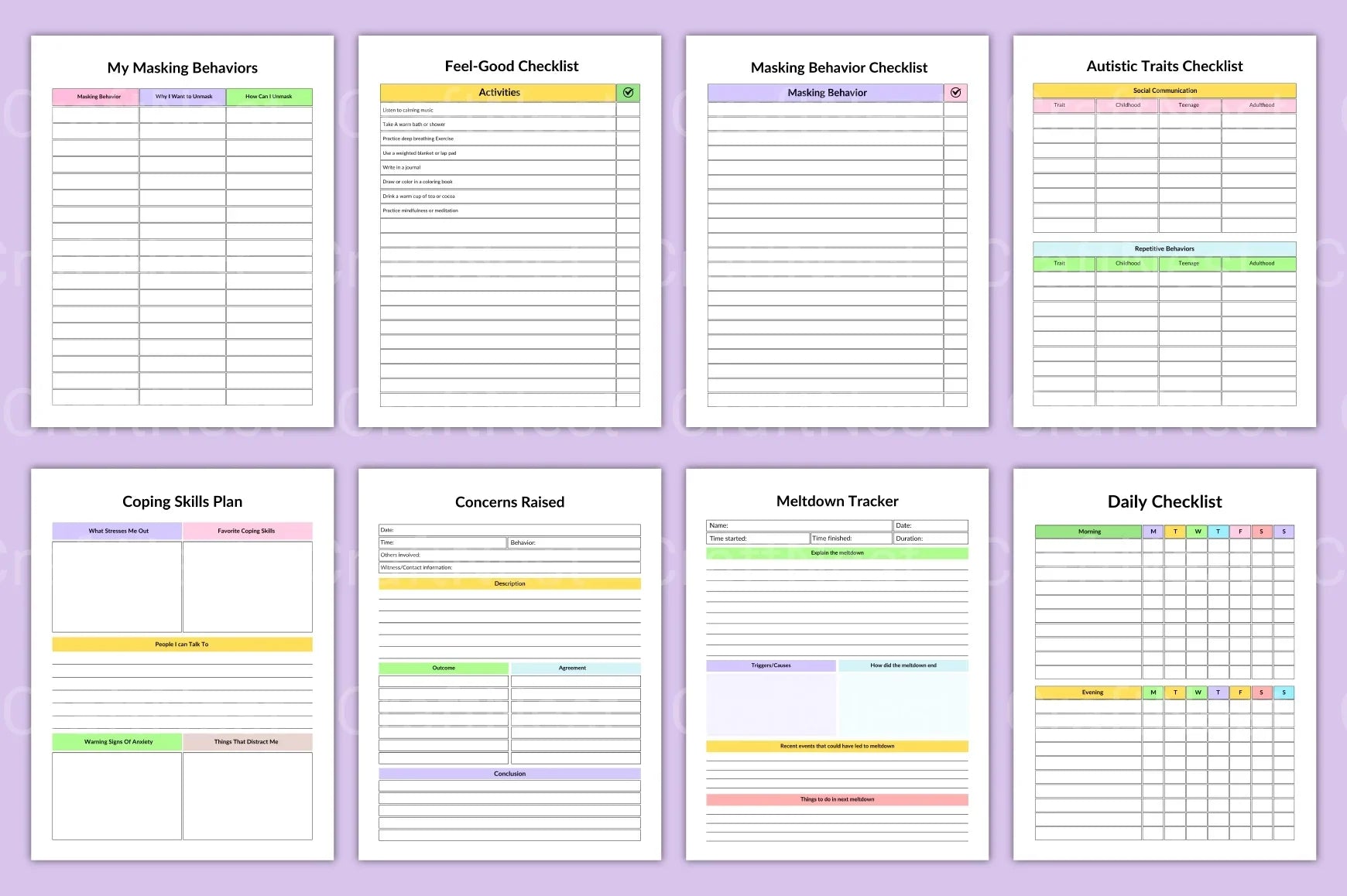 Autistic Planner for Effective Organization - CraftNest - Digital Crafting and Art