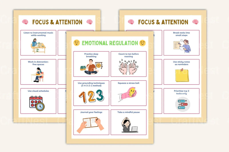 ADHD Coping Skills Cards for Effective Management - CraftNest - Digital Crafting and Art