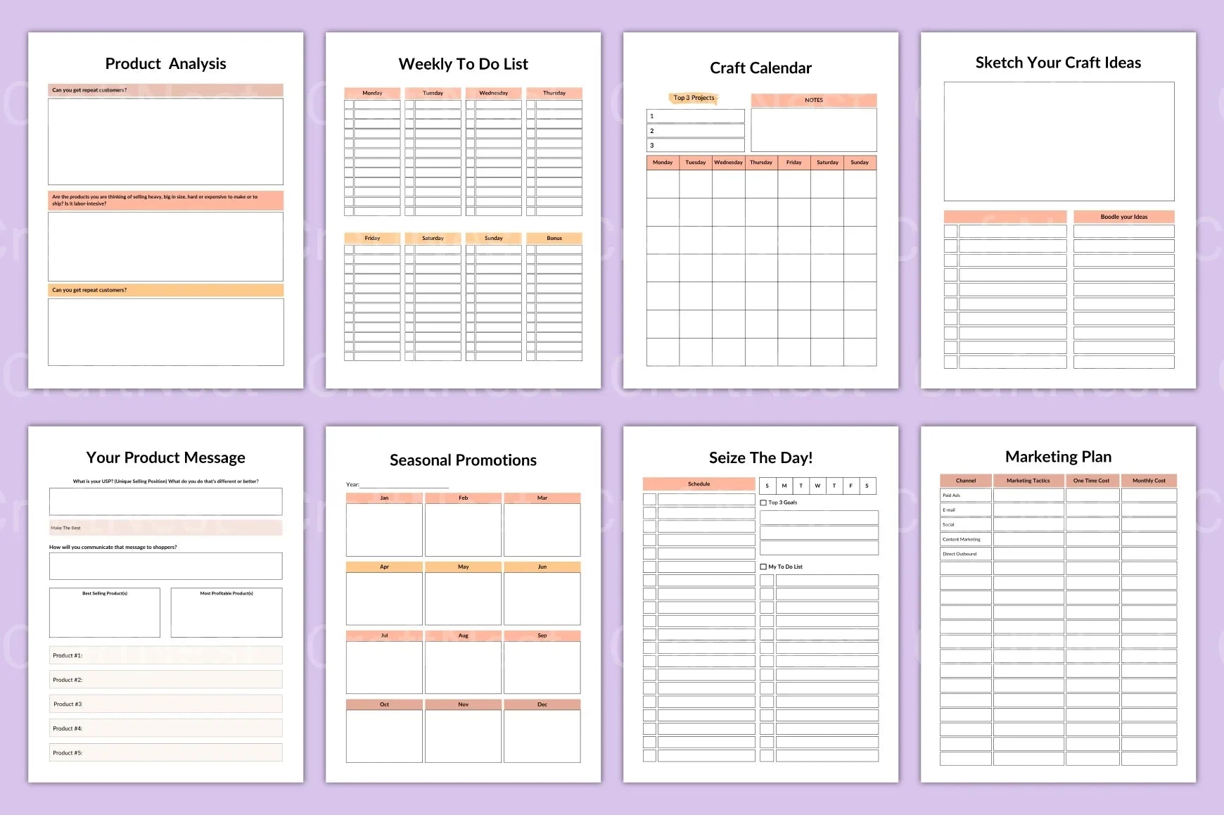 Craft Business Planner Guide - CraftNest - Digital Crafting and Art