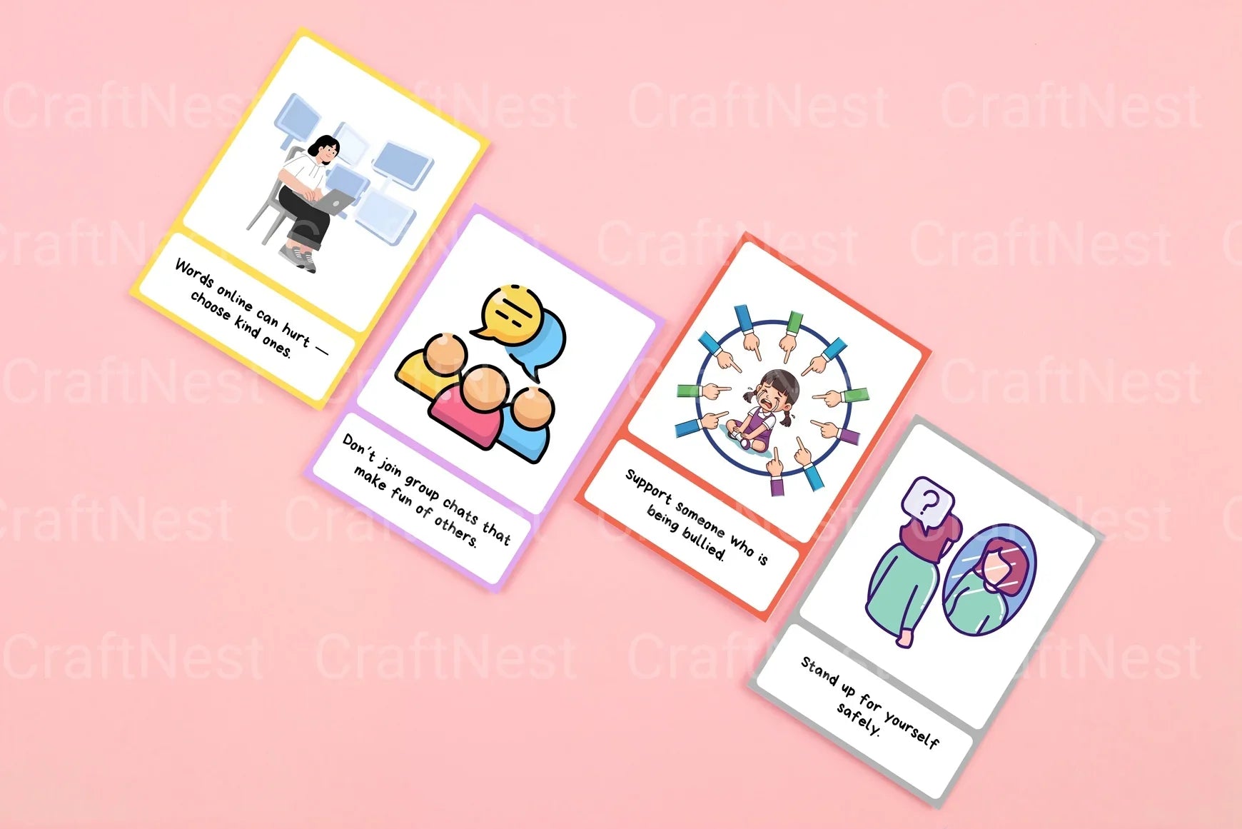 Online Security and Bullying Flash Cards - CraftNest - Digital Crafting and Art