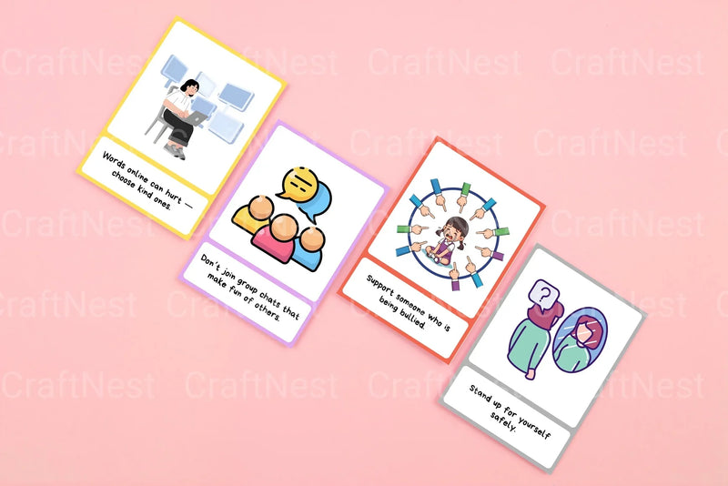 Online Security and Bullying Flash Cards - CraftNest - Digital Crafting and Art