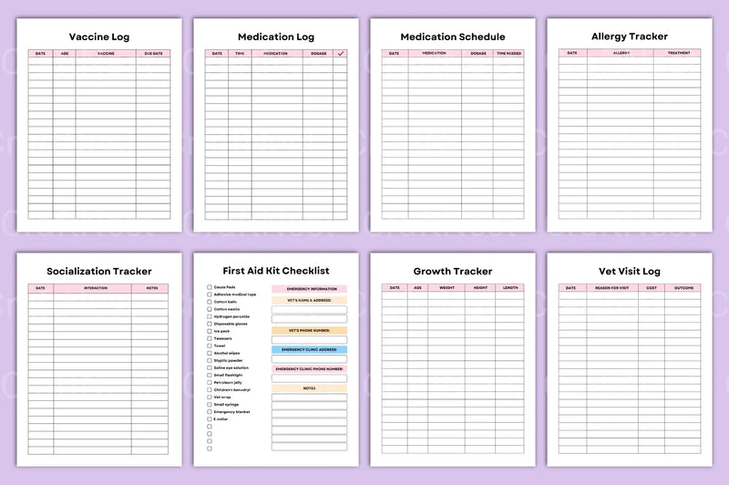 Pet Care Planner: Organize Your Pet's Health & Schedule - CraftNest - Digital Crafting and Art