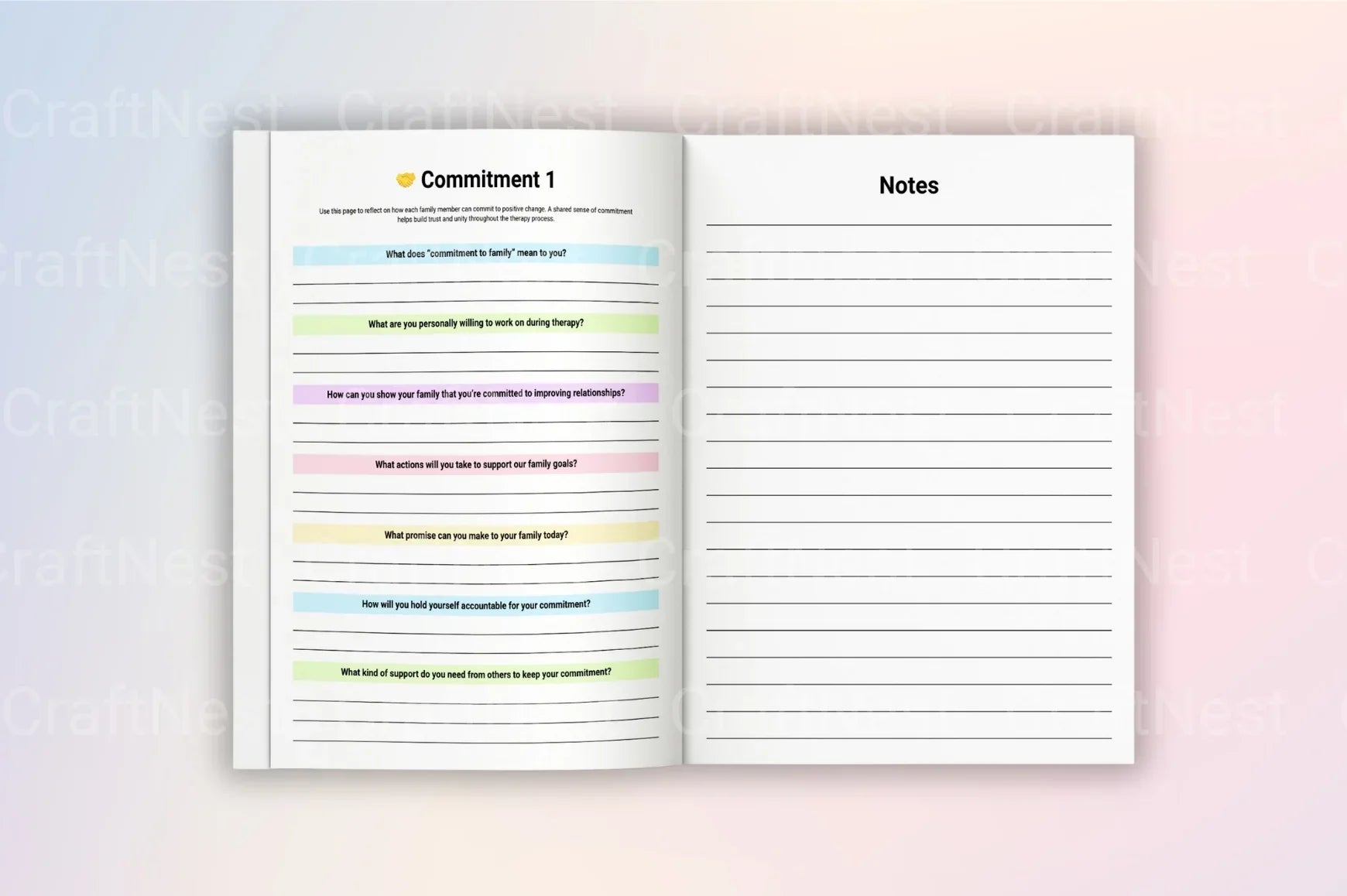 Family Therapy Workbook: Enhance Relationships and Communication - CraftNest - Digital Crafting and Art