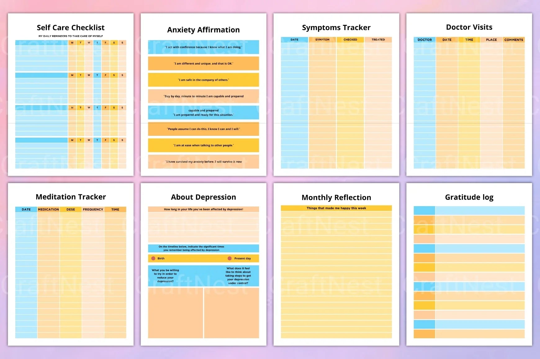 Anxiety & Depression Workbook for Personal Growth - CraftNest - Digital Crafting and Art