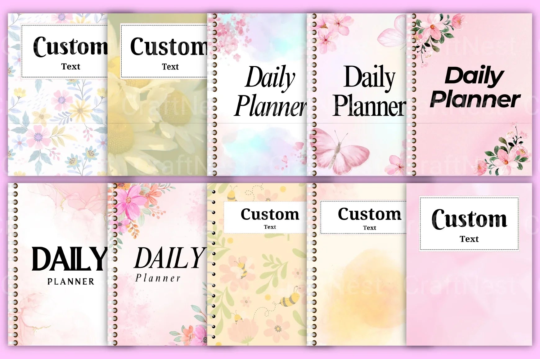 Custom Planner Cover Design - CraftNest - Digital Crafting and Art