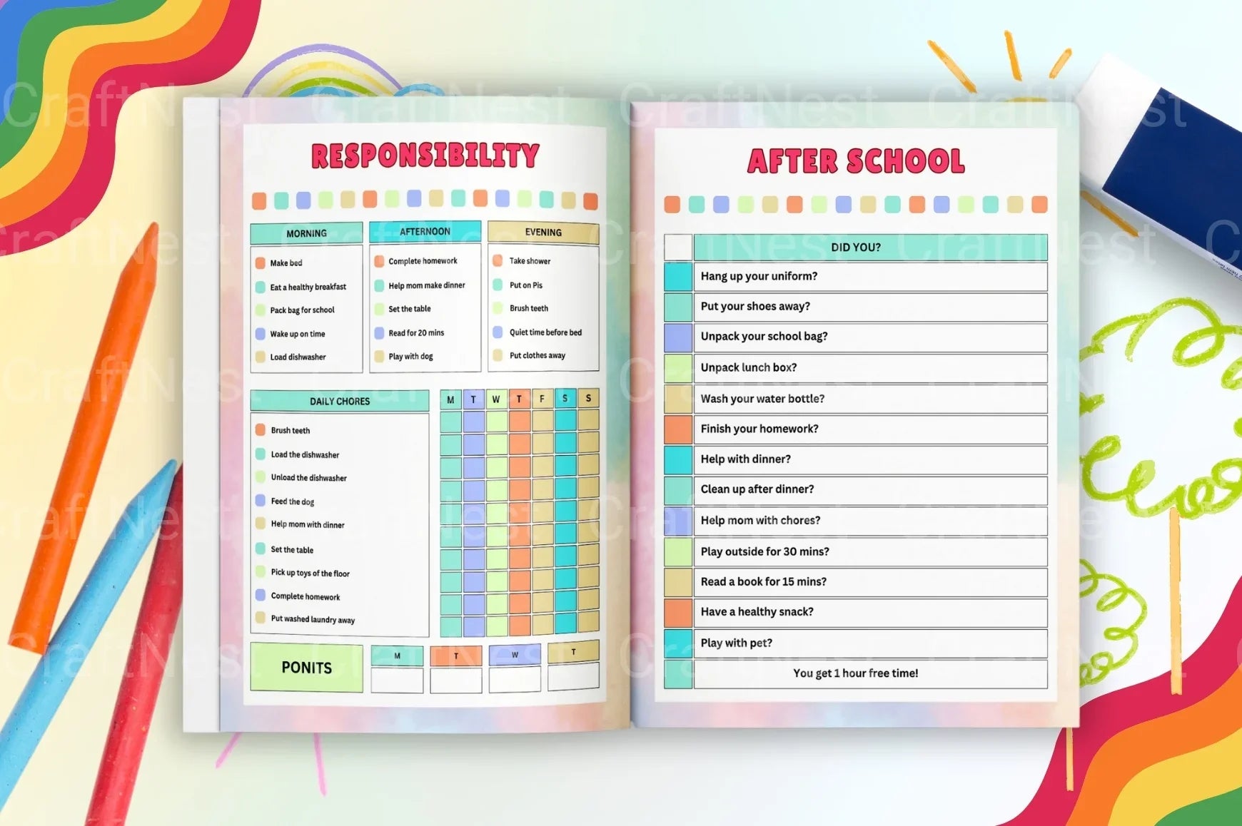 Kids Chore Charts for Effective Home Organization - CraftNest - Digital Crafting and Art
