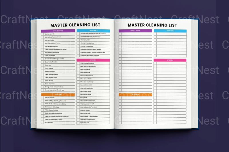 ADHD Cleaning Tracker: Stay Organized and Focused - CraftNest - Digital Crafting and Art