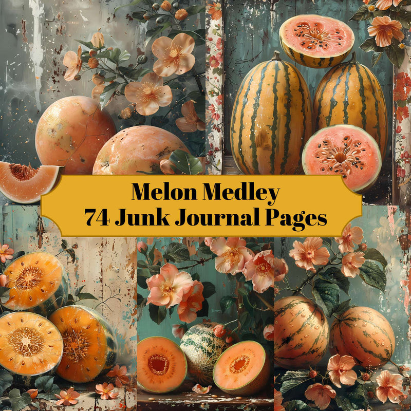 Melon Medley Junk Journal Pages - CraftNest - Digital Crafting and Art