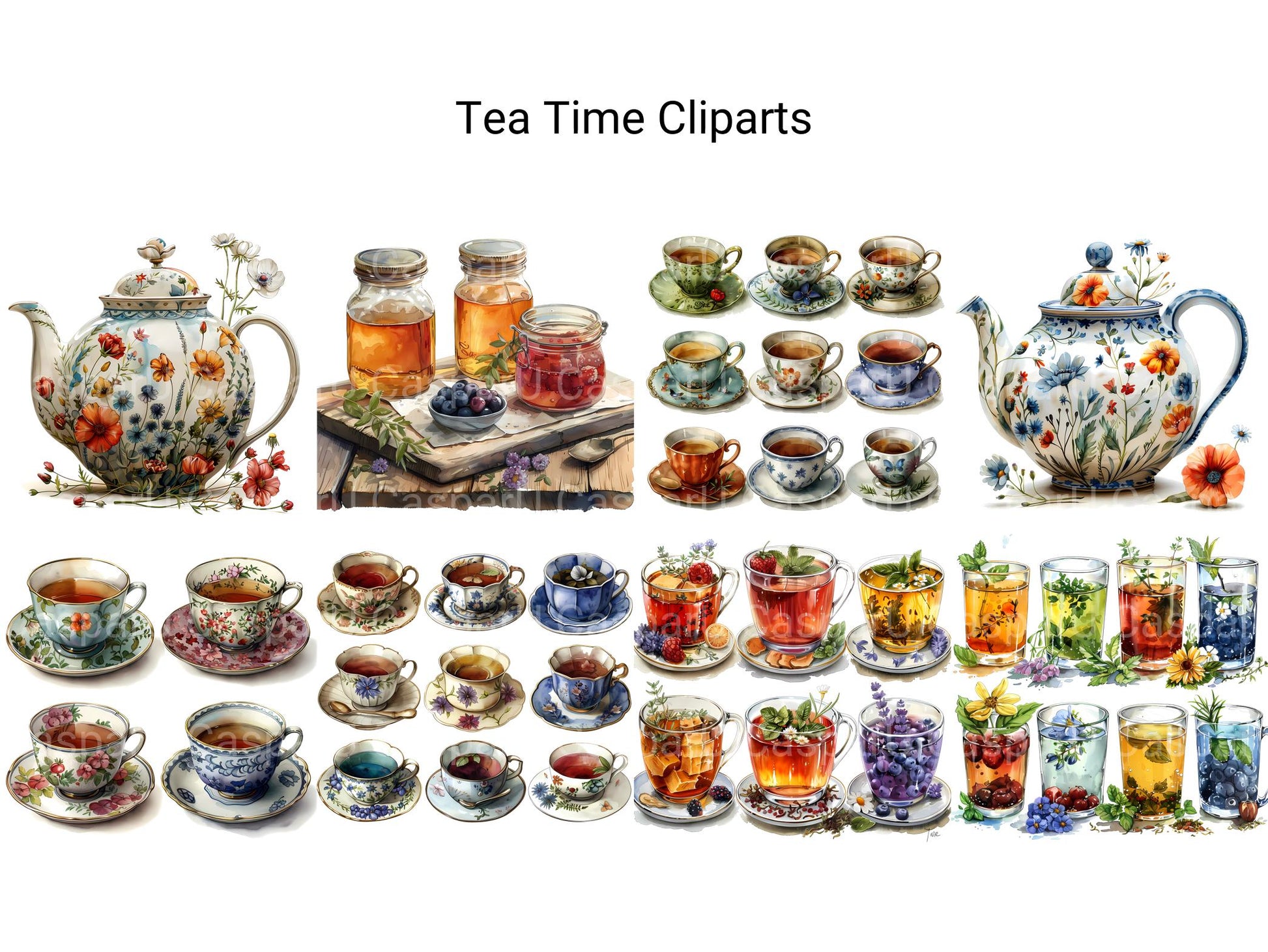 Tea Time Clipart - CraftNest - Digital Crafting and Art