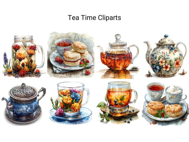 Tea Time Clipart - CraftNest - Digital Crafting and Art