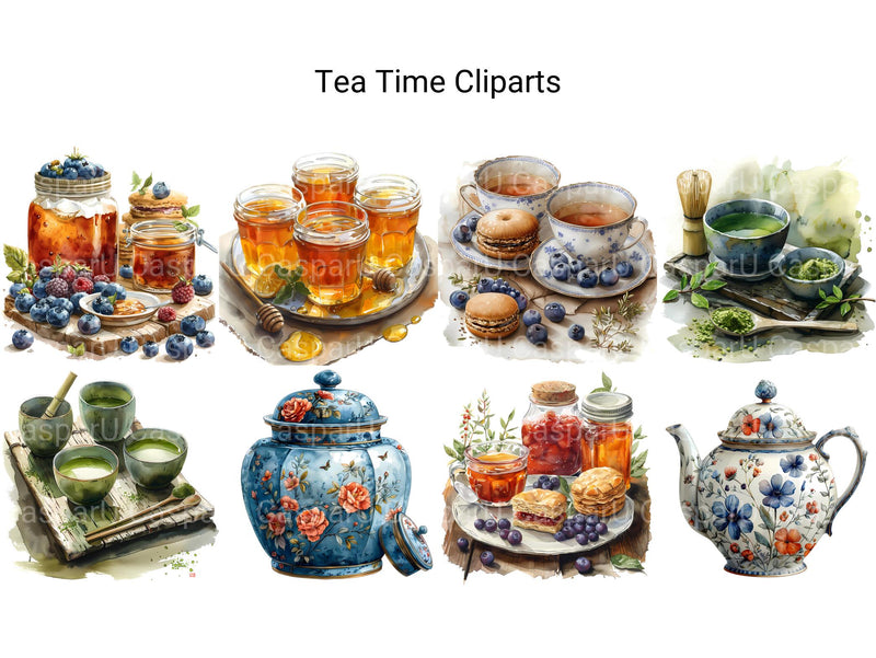 Tea Time Clipart - CraftNest - Digital Crafting and Art