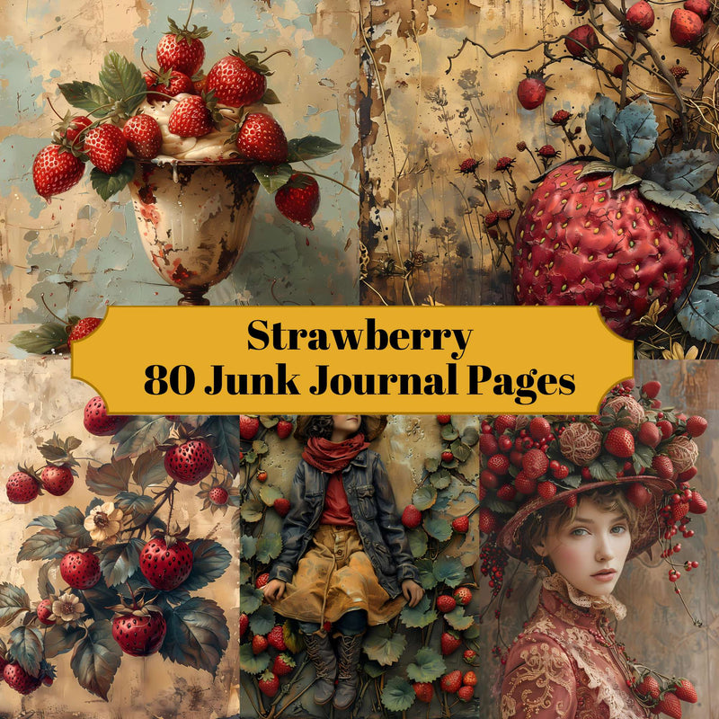 Strawberry Junk Journal Pages - CraftNest - Digital Crafting and Art