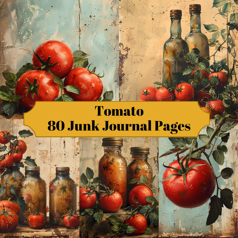 Tomato Junk Journal Pages - CraftNest - Digital Crafting and Art