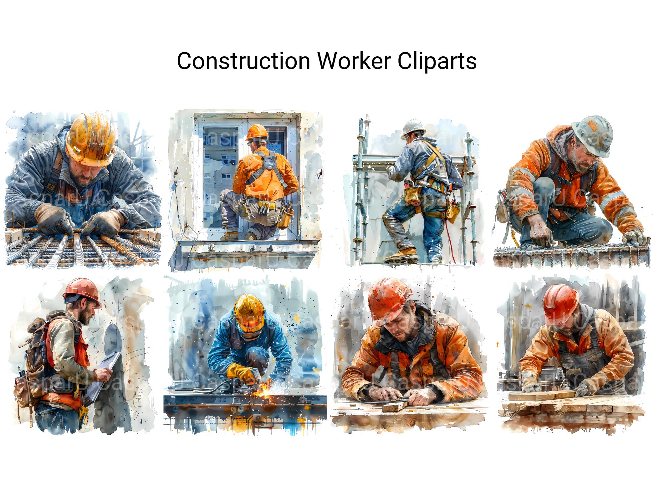 Construction Worker Clipart - CraftNest - Digital Crafting and Art