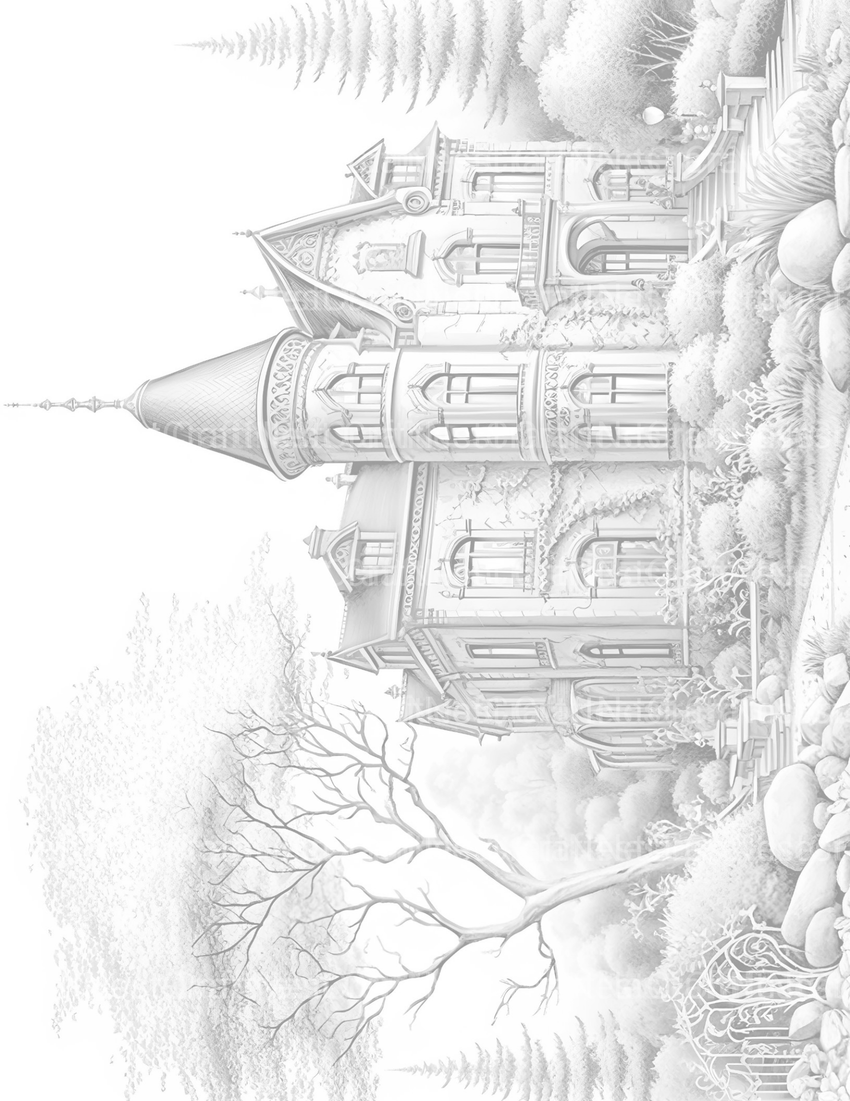 Luxury Villas Landscape Coloring Book - CraftNest - Digital Crafting and Art