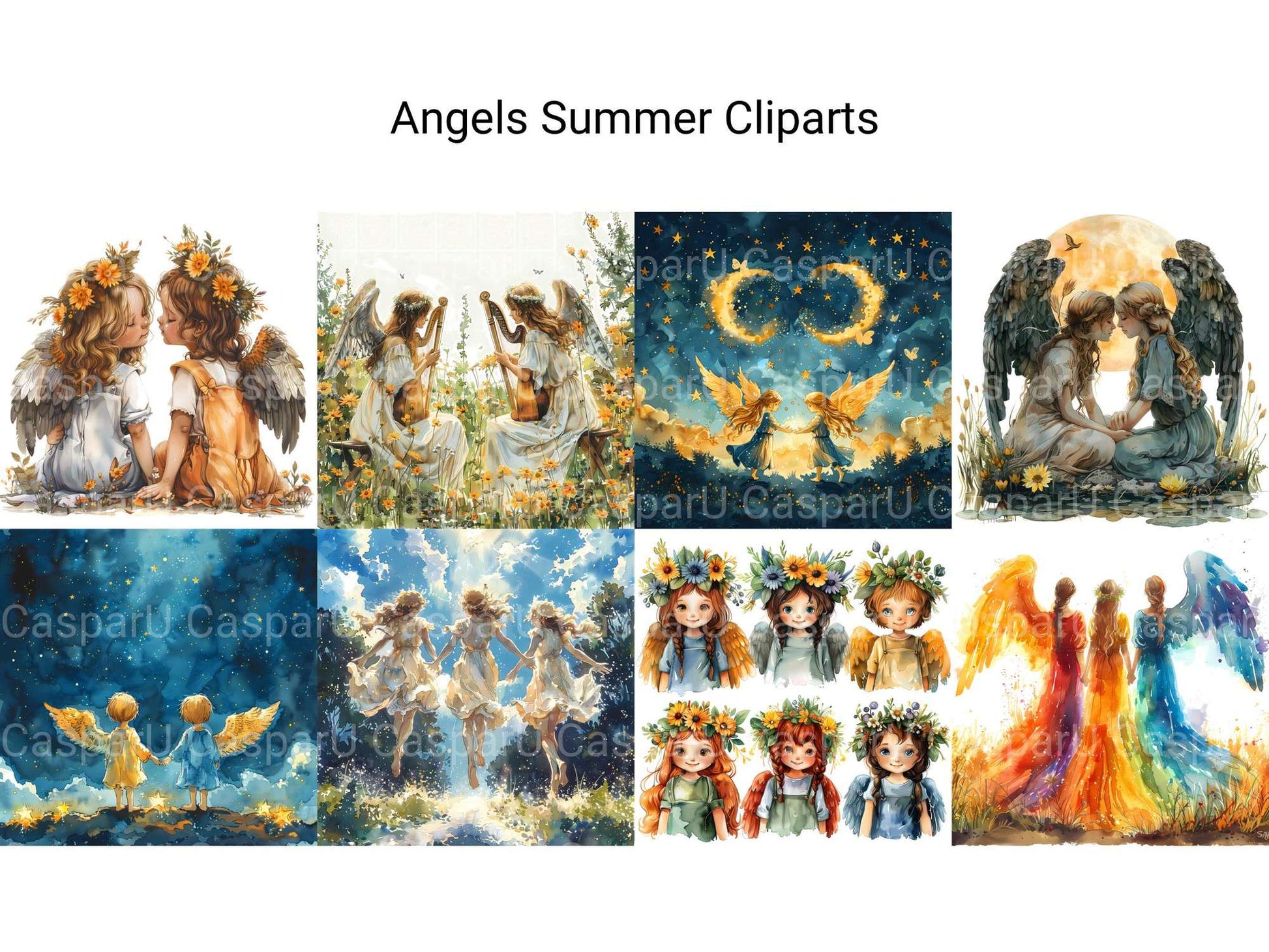 Angels Summer Clipart - CraftNest - Digital Crafting and Art