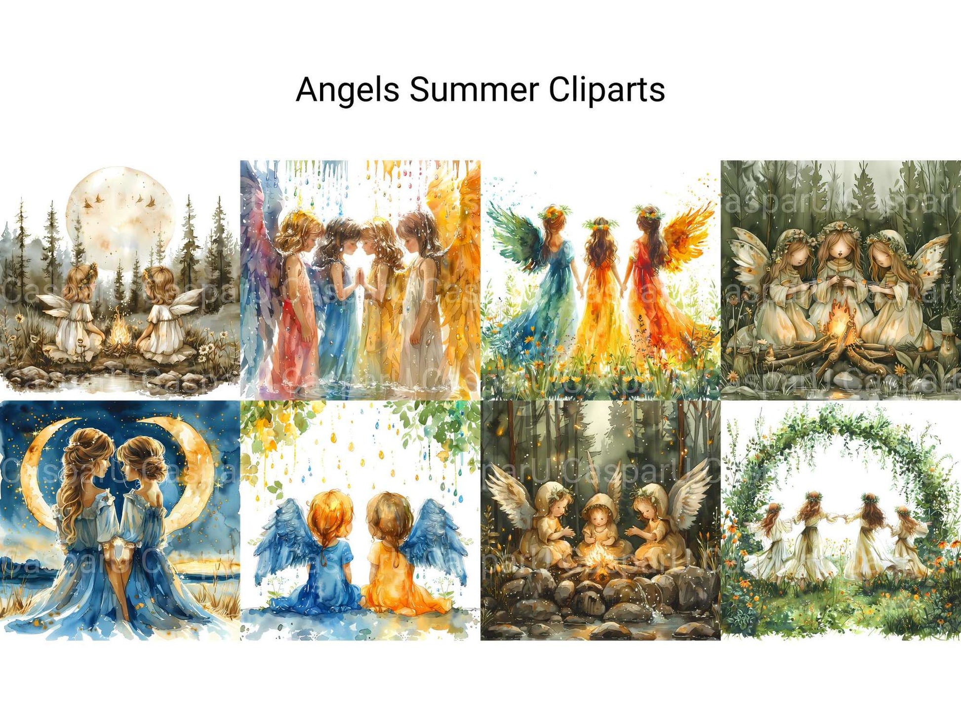 Angels Summer Clipart - CraftNest - Digital Crafting and Art