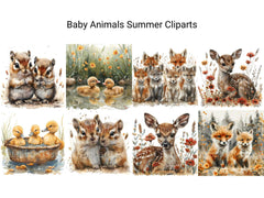 Baby Animals Summer Clipart - CraftNest - Digital Crafting and Art