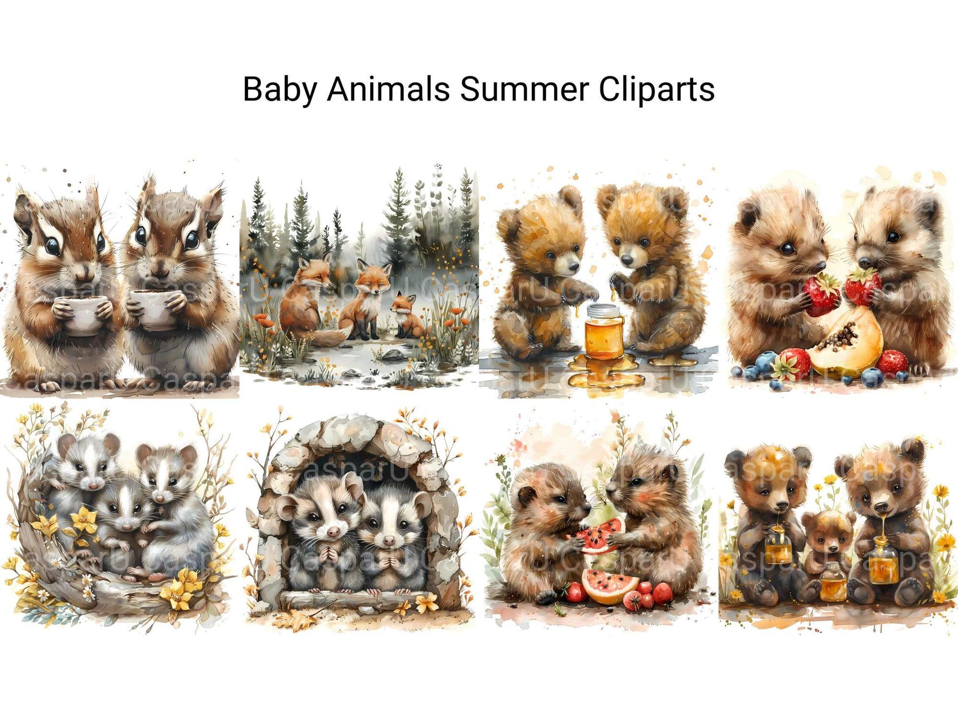 Baby Animals Summer Clipart - CraftNest - Digital Crafting and Art