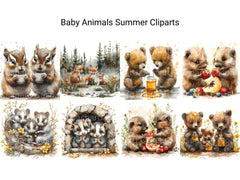 Baby Animals Summer Clipart - CraftNest - Digital Crafting and Art