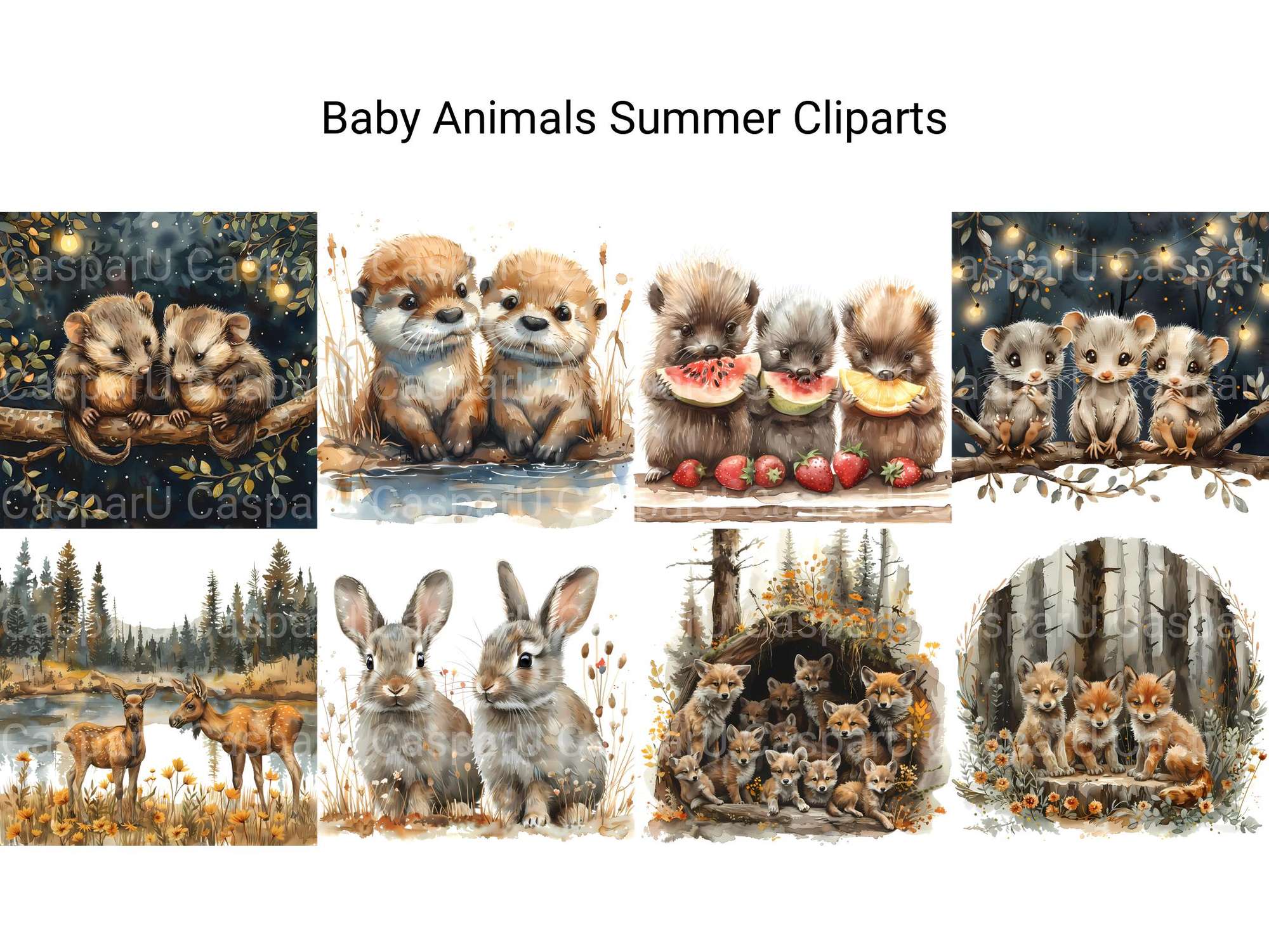 Baby Animals Summer Clipart - CraftNest - Digital Crafting and Art