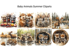 Baby Animals Summer Clipart - CraftNest - Digital Crafting and Art