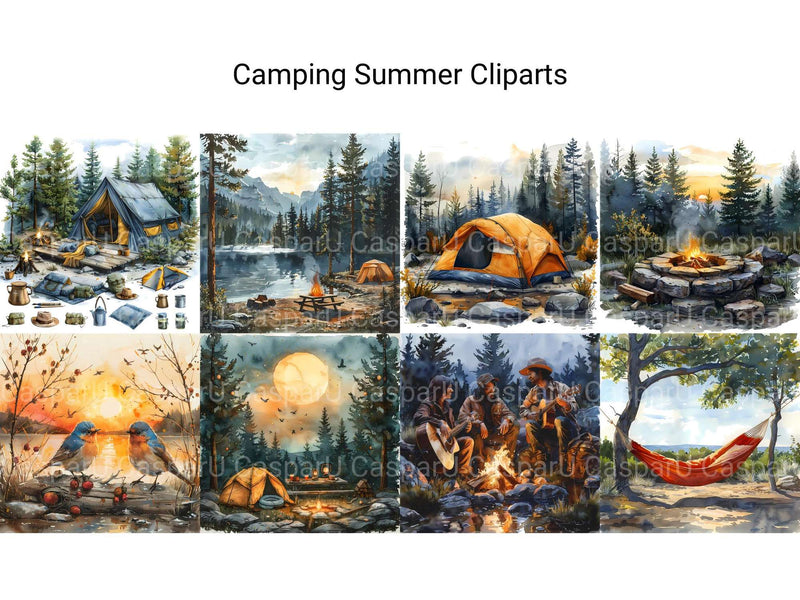 Camping Summer Clipart - CraftNest - Digital Crafting and Art