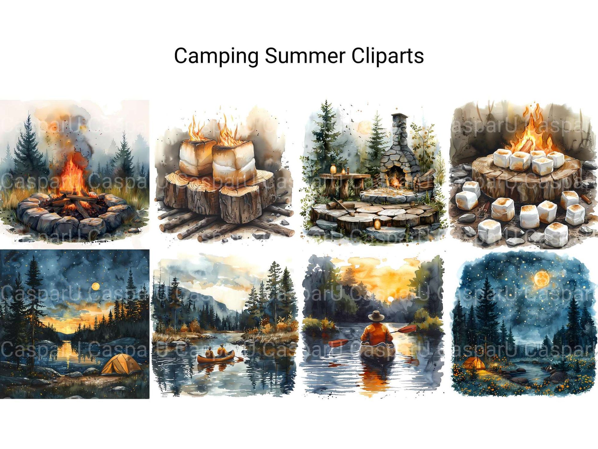 Camping Summer Clipart - CraftNest - Digital Crafting and Art