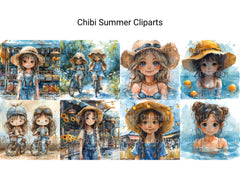 Chibi Summer Clipart - CraftNest - Digital Crafting and Art