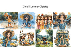 Chibi Summer Clipart - CraftNest - Digital Crafting and Art