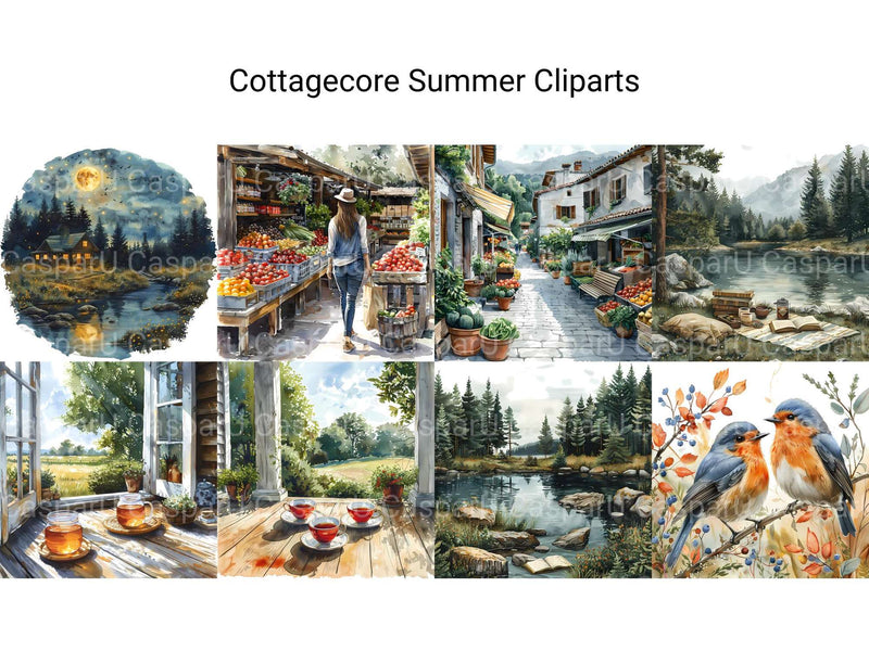 Cottagecore Summer Clipart - CraftNest - Digital Crafting and Art