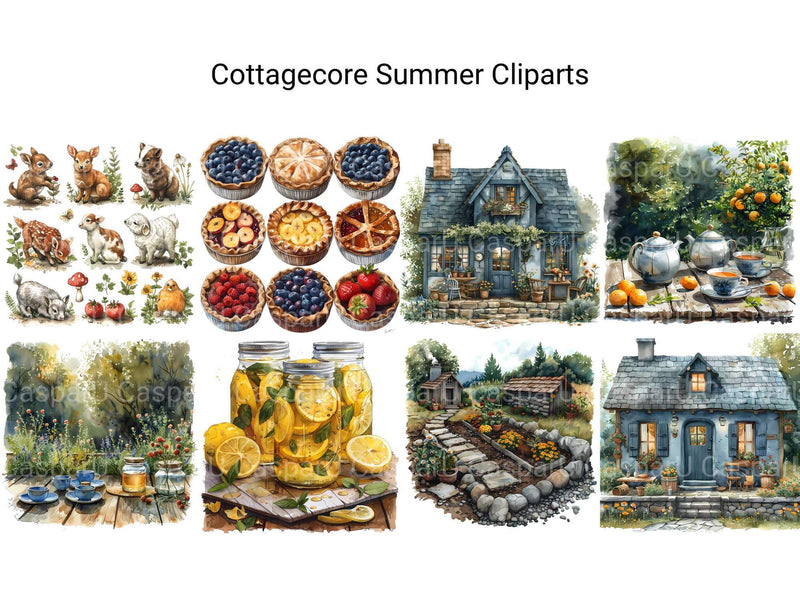 Cottagecore Summer Clipart - CraftNest - Digital Crafting and Art