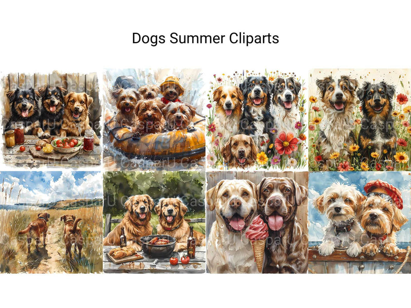 Dogs Summer Clipart - CraftNest - Digital Crafting and Art