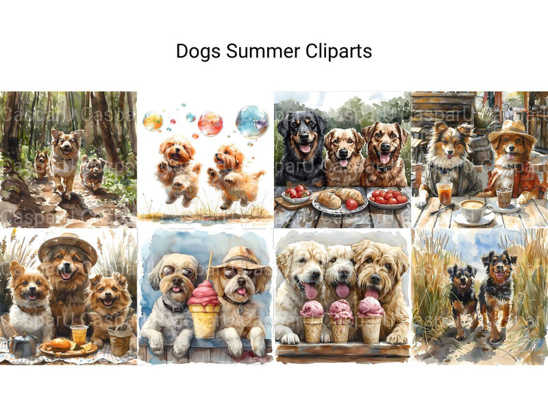 Dogs Summer Clipart - CraftNest - Digital Crafting and Art