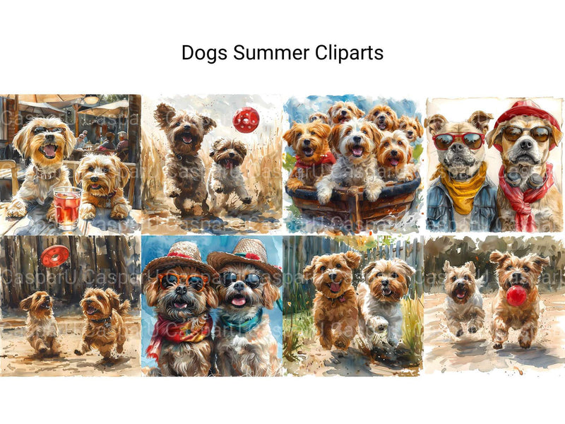 Dogs Summer Clipart - CraftNest - Digital Crafting and Art