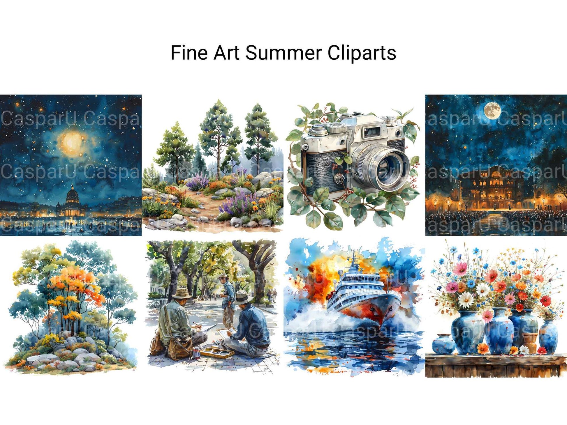 Fine Art Summer Clipart - CraftNest - Digital Crafting and Art