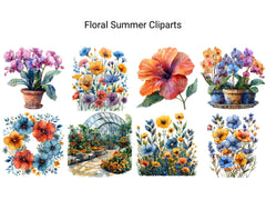 Floral Summer Clipart - CraftNest - Digital Crafting and Art