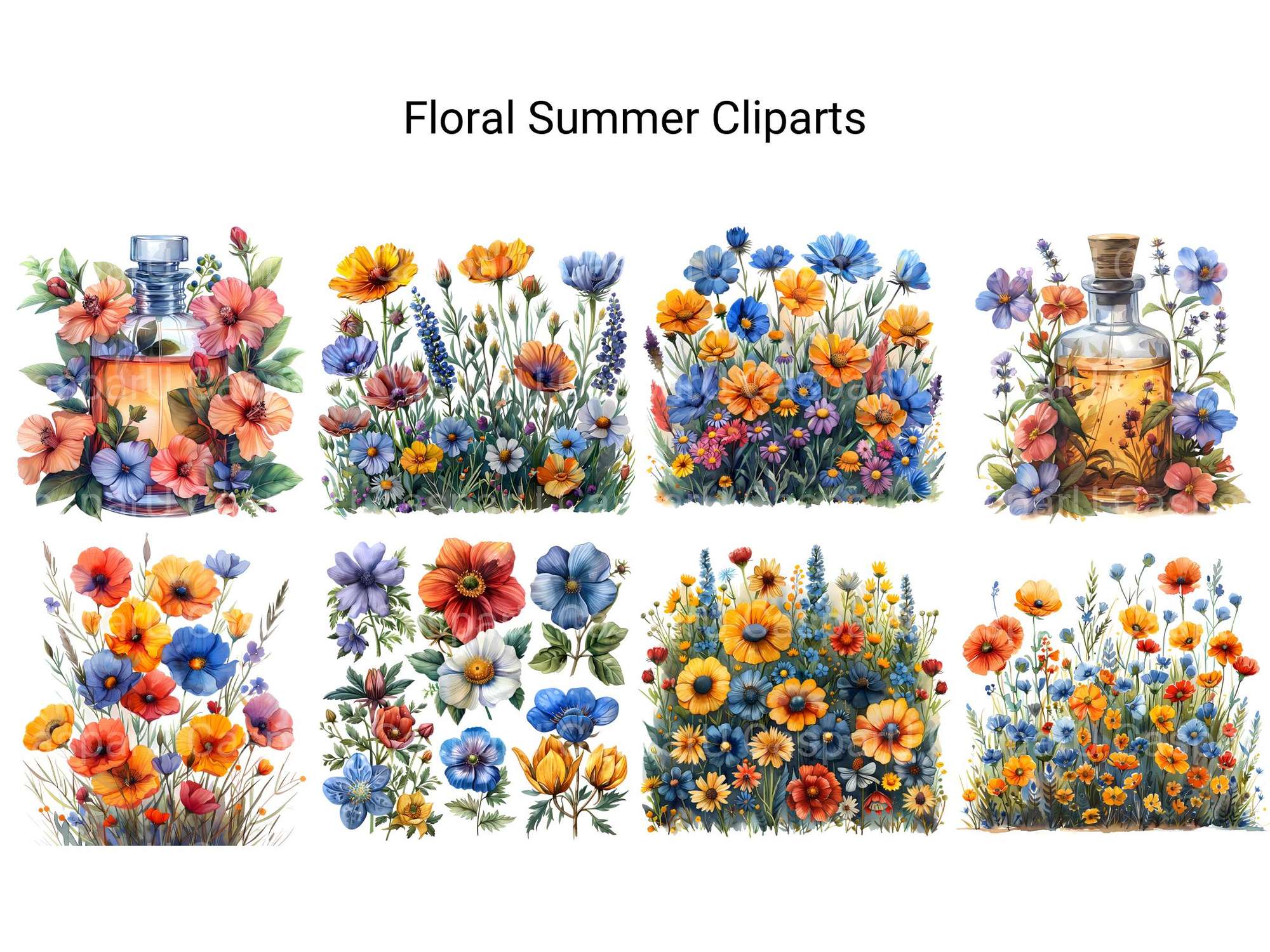 Floral Summer Clipart - CraftNest - Digital Crafting and Art