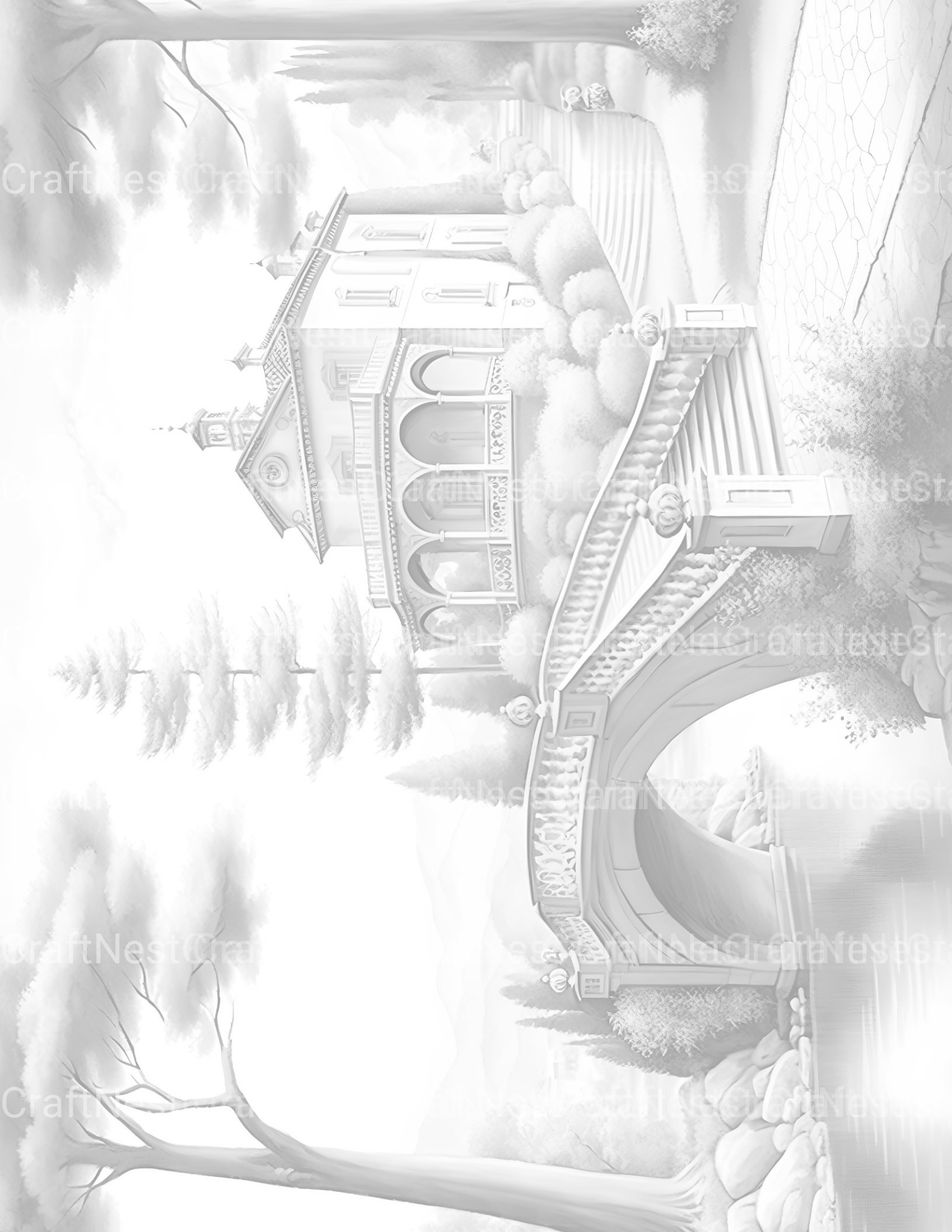 Old Italian Country Houses Coloring Book - CraftNest - Digital Crafting and Art