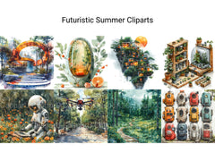 Futuristic Summer Clipart - CraftNest - Digital Crafting and Art