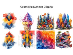 Geometric Summer Clipart - CraftNest - Digital Crafting and Art