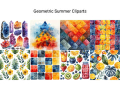 Geometric Summer Clipart - CraftNest - Digital Crafting and Art